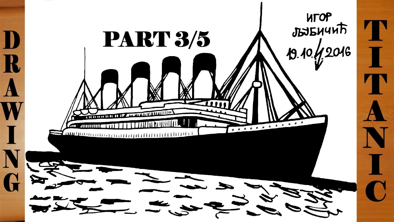 How to Draw TITANIC Ship Step by Step Easy for Kids in Pencil and Color