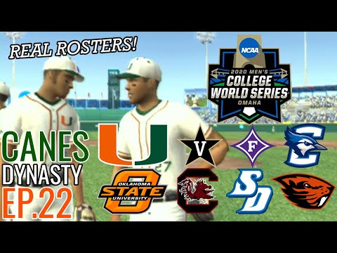 OMAHA! CWS Game 1 | Miami Road to 2020 College World Series #22 | MVP 07 NCAA Baseball (PS2)