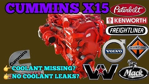 Cummins X15 engine missing coolant with not noticeable leaks and stains internal problem