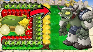 Cob Cannon X Gatling Pea Vs 999 Gargantuar Vs Dr.Zomboss - Plants vs Zombies Battlez