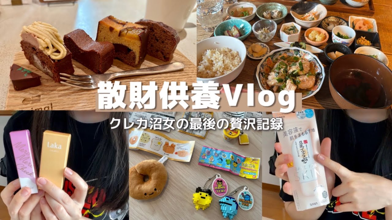【散財供養Vlog】最後の贅沢DAY💸 化粧品&ガチャ購入品紹介🛍友達とごはん🍽