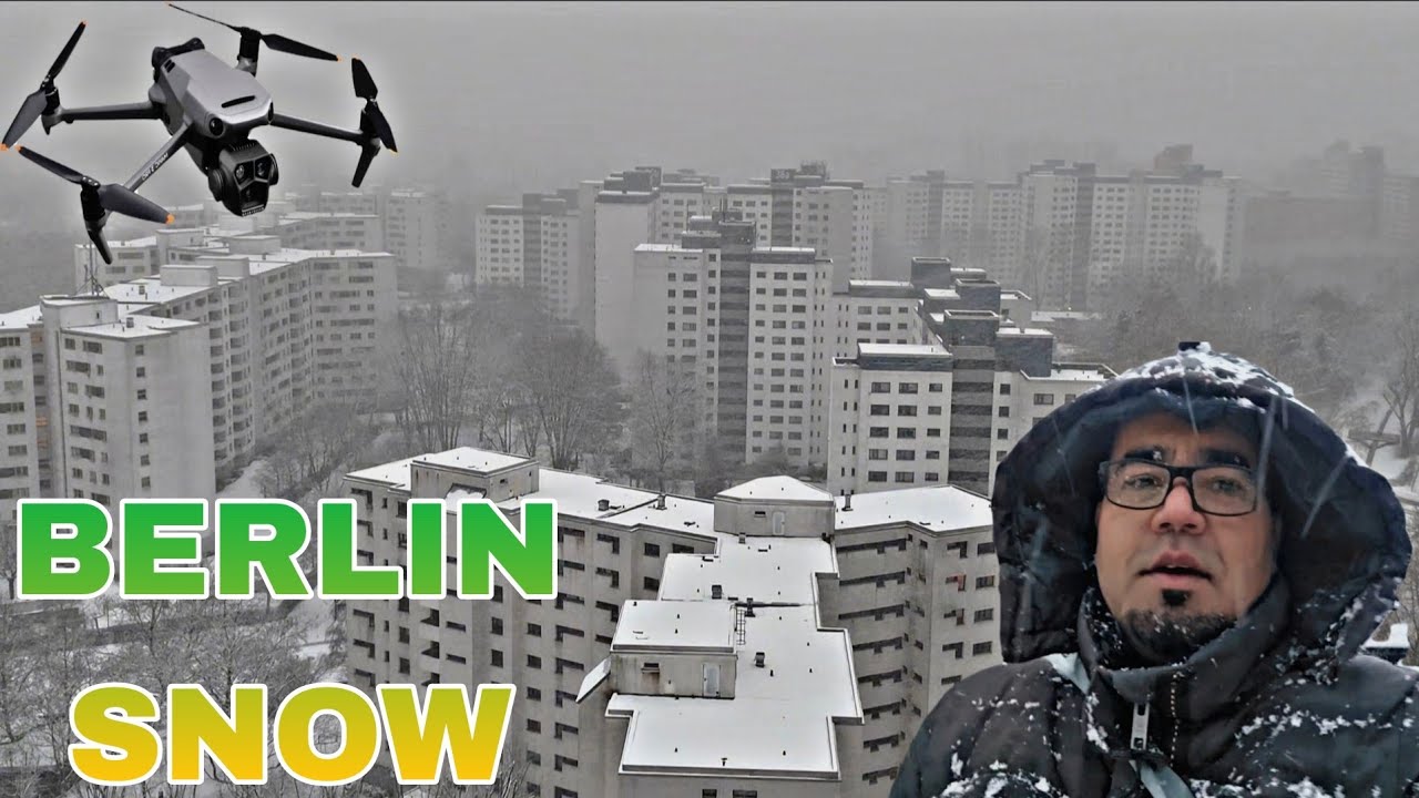 BERLIN SNOW FALL  Drone Video BEAUTIFUL SNOW FALL