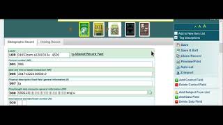 The Bibliographic MARC Record in OPALS Part 1