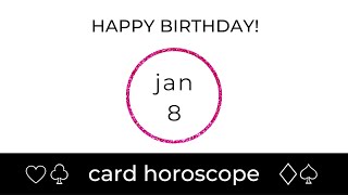 January 8 Capricorn Birt ay Card Horoscope
