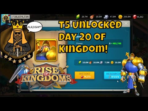 T5 unlocked on Day 20 of the kingdom plus Training 100k T5 Inf!!