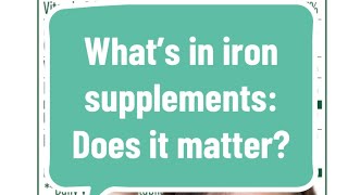 What’s in my Supplement: Does it Matter?