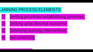 Planning phase of nursing process part 2