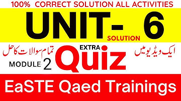 Unit 6 | Module 2 | QAED | app | EaSTE training #qaed #training #quiz  #module2 #unit6 #school