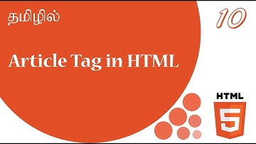 Article Tag in HTML | Tutorial in Tamil | Tamil Programmer
