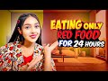 সানজিদা সারাদিন লাল রঙের খাবার কী কী খেল |Eating Only Red Food For 24 Hours Challenge | Sanjida