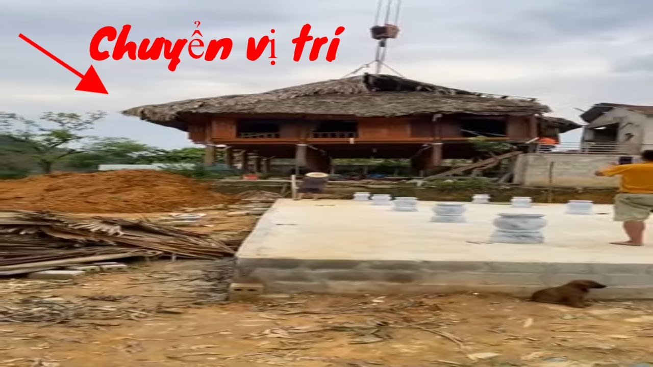Di chuyển nhà sàn gỗ sang vị trí mới bằng cẩu siêu trường siêu trọng@NhàgỗXứNghệ