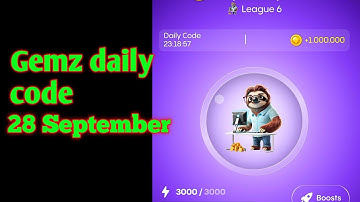 today | Gemz daily code 28 September | gemz daily code 28-29 september