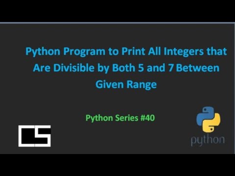 To Print All Integers that Are Divisible by Both 5 and 7 Between Given Range |@CodingwithShameera1