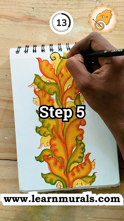 Kerala mural painting colour layering in 40 secs | Learn Murals