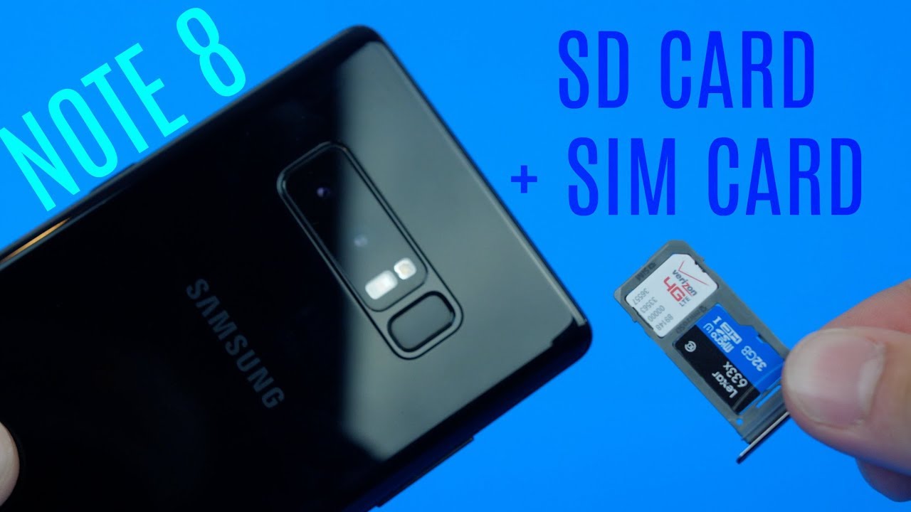 How to Insert SD Card + SIM Card to Galaxy Note 8! - YouTube