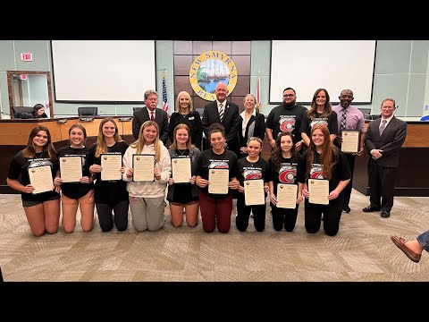 Recognizing New Smyrna Beach High School indoor volleyball 2022 FHSAA Class 6A State Championship.