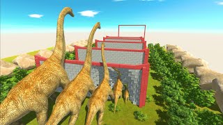 Different Size Herbivorous Dinosaurs Clash Block Race -Animal Revolt Battle Simulator