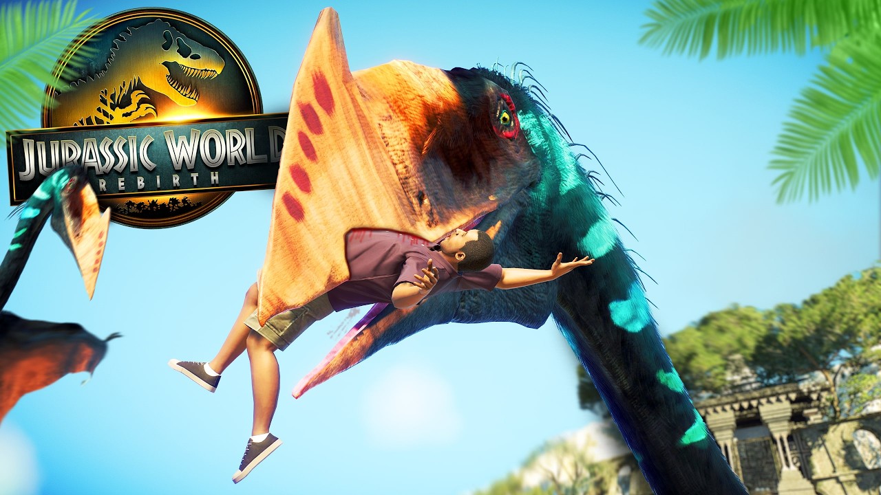 REBIRTH QUETZALCOATLUS EATING HUMANS!!! - Jurassic World Evolution 2 (Jurassic World Rebirth Mods)