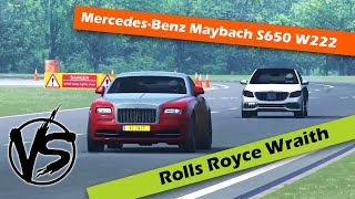 Rolls Royce Wraith vs Mercedes Maybach S650 W222 Racing at BBC Top Gear Test Track | Assetto Corsa