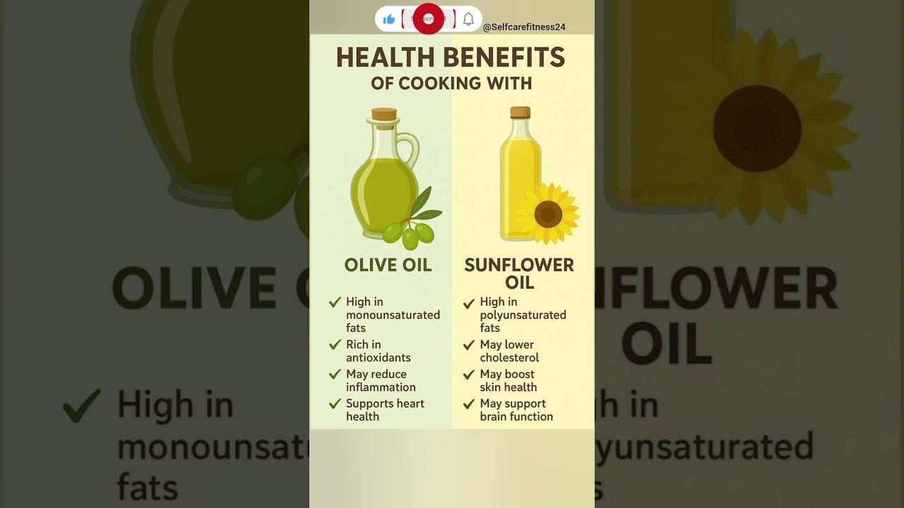 🫒☀️Why Olive Oil and Sunflower Oil Are the Smart Choices for Everyday Cooking. 