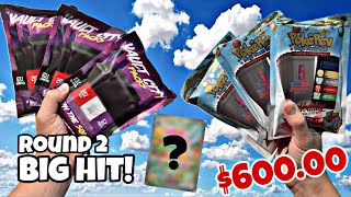 $600 PokeVault vs PokeRev Mystery Pack BATTLE! BIG HIT Pokemon OPENING! #reaction #fyp #pokemon #tcg