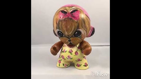 Kiki Hamann paints a Munny Doll by Kidrobot - Annie a Yorkling