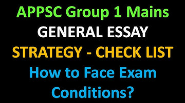 APPSC Group 1 Mains - General Essay Strategy + Check List