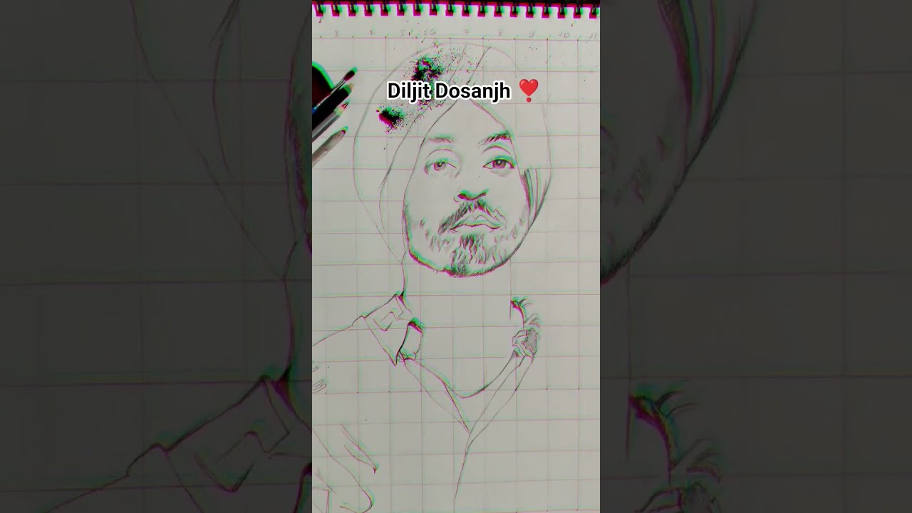 Diljit Dosanjh Sketch Pasoorian Viralsongstatus