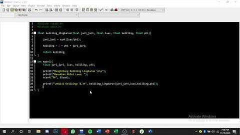 Tugas Praktik Fungsi #4 Menghitung Keliling Lingkaran Bahasa C