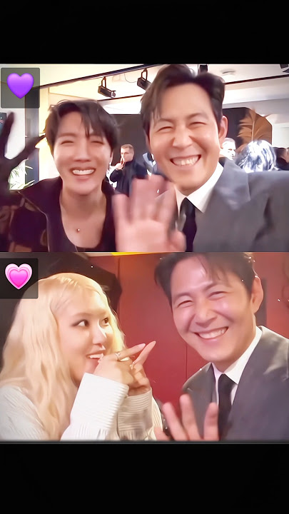 J-Hope and Rosé with the squid game actor Lee Jung Jae #gd 🫶🏻😍❤️ #squidgame #rosé #shortsviral #hobi