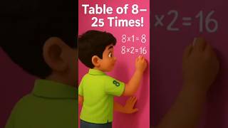 "Table of 8- 25 Times" #youtubeshorts #smartkids #mathchallenge #tableof8 #multiplication #maths