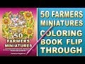 50 farmers miniatures  adult coloring book flip through cute farm coloring book