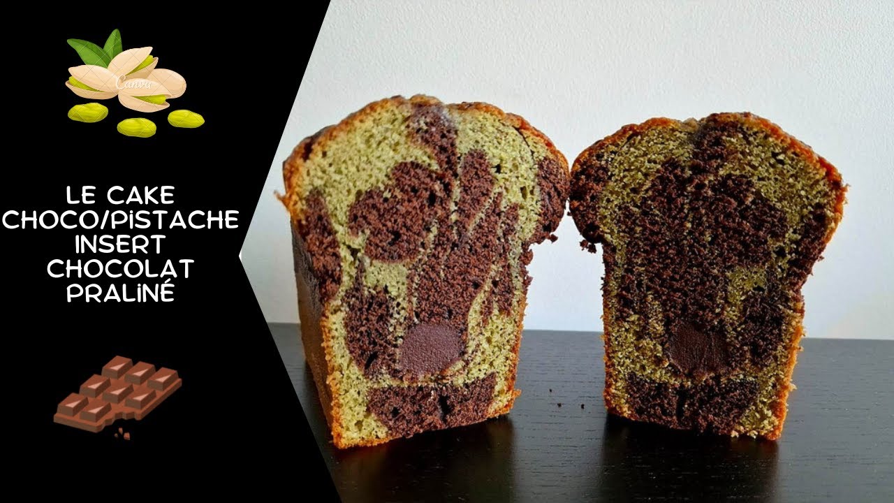 Le Cake chocolat pistache avec insert chocolat