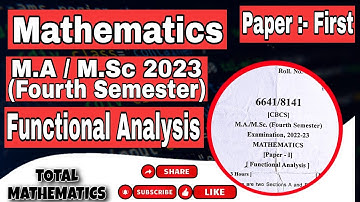 KU M.Sc 4th Sem || Functional Analysis || PYQ