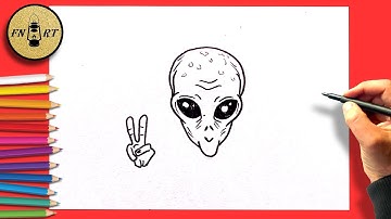 How to draw an alien Head easy step by step