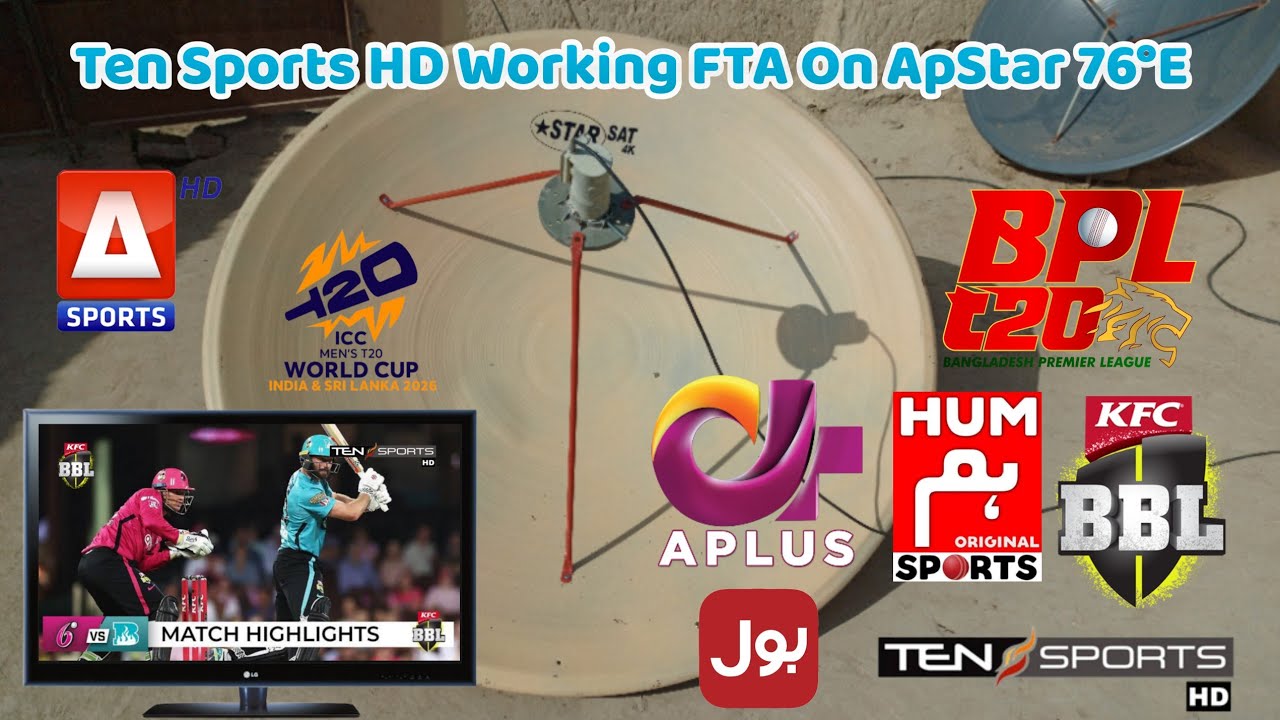 Apstar Rdc Operator Ten Sports HD Working FTA On ApStar 76°E || ApStar New Update 2026 ...