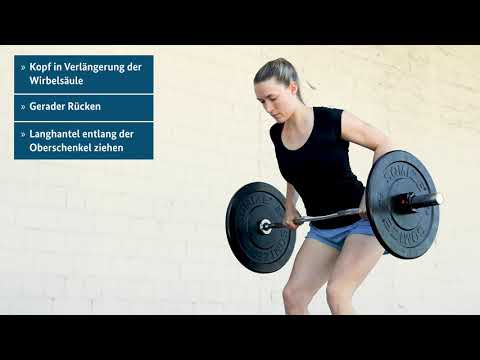 Übungen zur Vorbereitung auf den Sporttest – (11) Rudern mit SZ-Hantel