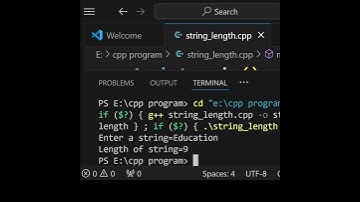 Calculate length of string program of C++ language  #coding #education #programming #cpp #vscode