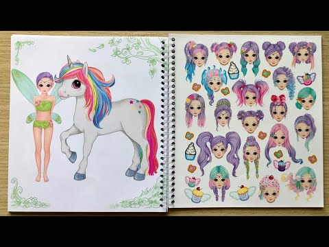 Dán hình thay đồ ngựa Unicorn & công chúa tiên xinh - Sticker TOP MODEL dress me up (Chim Xinh)