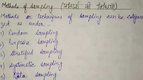 Part 3 | Methods of Sampling | Collection of data | Statistics | in Hindi and Eng | Class-11 Art/Com