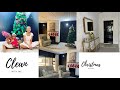 Living room clean with me|christmas morning cleaning