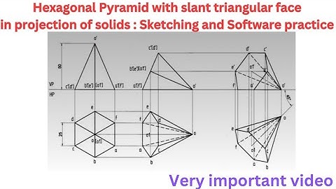Hexagonal Pyramid with slant triangular face in Projectionof Solids: Sketching and Software Practice