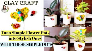 Super Easy Clay DIY-Covert your Old Flowering Pots into Modern & Stylish Ones|| #Manashi Vlogs