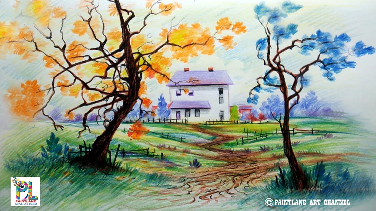 How to Draw Scenery with Color Pencils for Beginners Step by Step