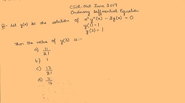 CSIR NET JUNE 2019 (PART 1) (ODE)