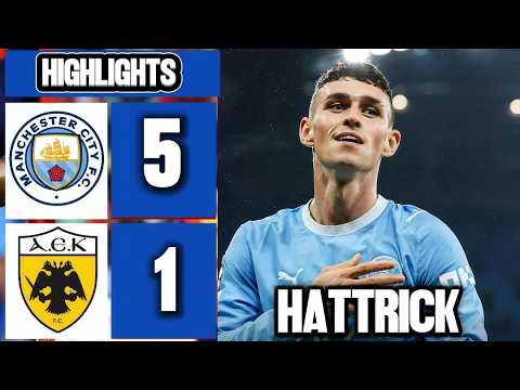 Manchester city vs Aek Athens 5-1 Highlights| Champions league 2026/27 FODEN HATTRICK 