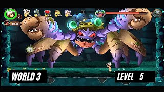 jungle adventure 3| world 3 | level 5 and crab boss fight | gameplay and walkthrough