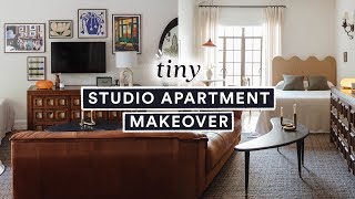 290 SQ FT STUDIO APARTMENT MAKEOVER ✨ ALL Facebook Marketplace + DIY Wavy Headboard