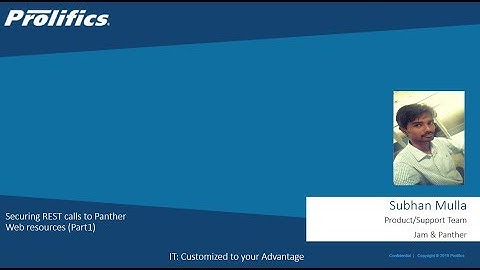Securing REST calls to #Panther Web resources (Part1)