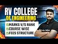 RV College Of Engineering | Marks V/S RANK | Course wise | Fees Structure😱